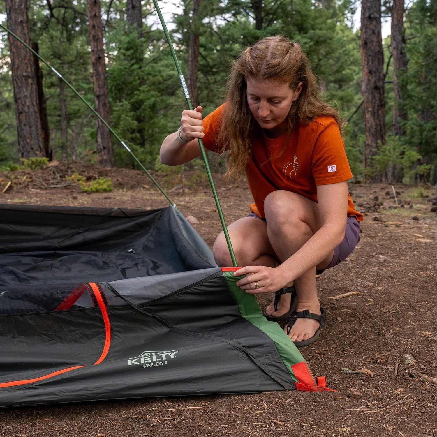 image:imageKelty Wireless Freestanding Camping Tent 2 4 or 6 Person Size Huge Interior and Peak Height Intuitive Easy to Pitch Color Coded SetupDill Black Forest