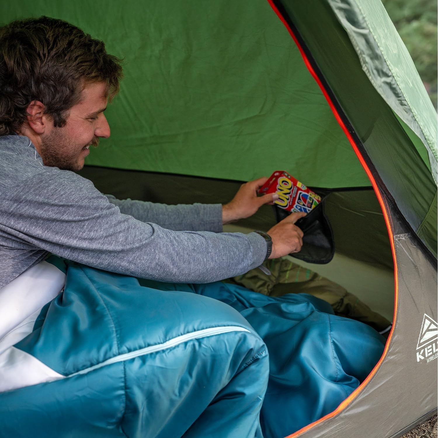 image:imageKelty Wireless Freestanding Camping Tent 2 4 or 6 Person Size Huge Interior and Peak Height Intuitive Easy to Pitch Color Coded SetupDill Black Forest