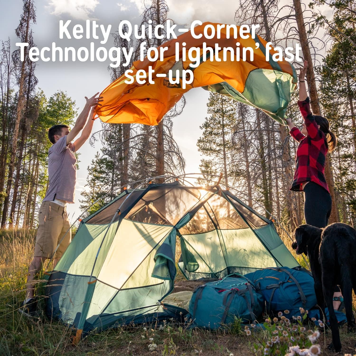 image:imageKelty Wireless Freestanding Camping Tent 2 4 or 6 Person Size Huge Interior and Peak Height Intuitive Easy to Pitch Color Coded SetupGreen
