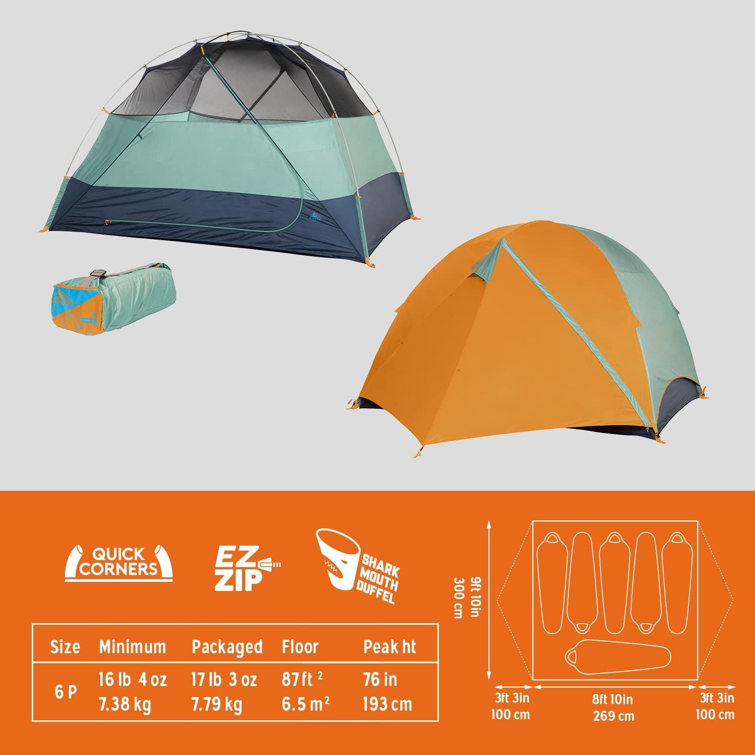image:imageKelty Wireless Freestanding Camping Tent 2 4 or 6 Person Size Huge Interior and Peak Height Intuitive Easy to Pitch Color Coded SetupGreen