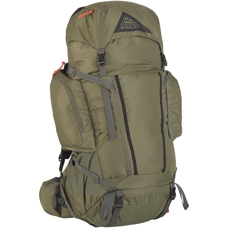 image:imageKelty Coyote 60105 Liter Internal Frame Backpack  Hiking Backpacking Travel Adjustable Torso 65L  BlackBurnt Olive