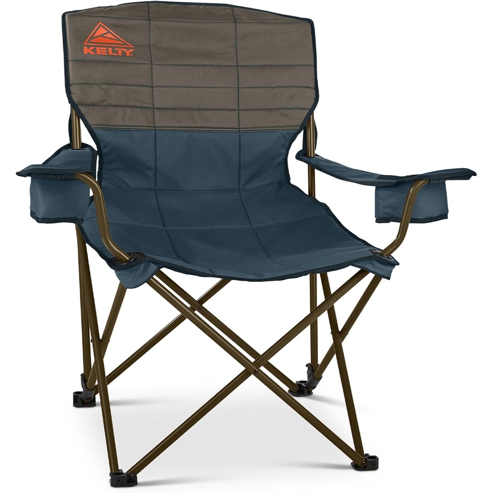 image:imageKelty Deluxe Lounge Chair  Folding Outdoor Camp Chair Insulated Cupholders Customized Recline Steel Frame Padded Roll Storage 2024 Deep LakeDark Shadow  Midnight Navy