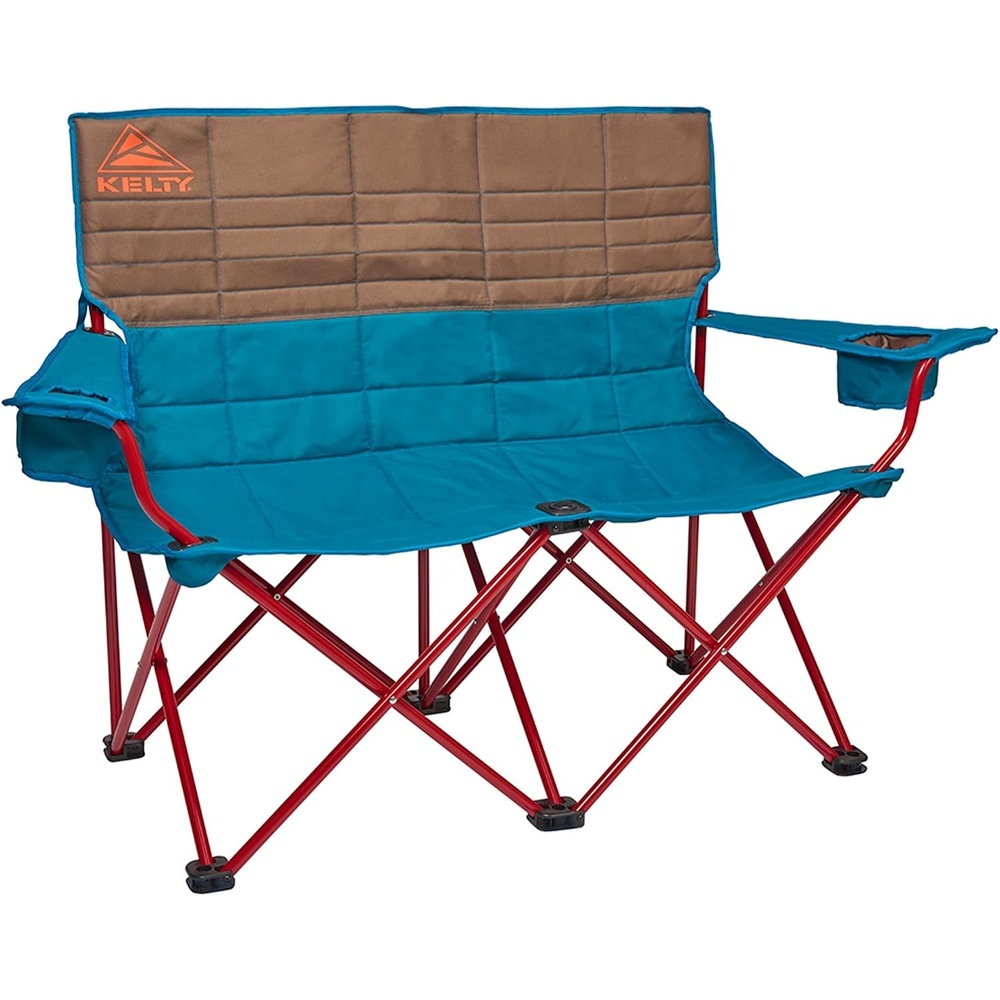 image:imageKelty Low Loveseat 2 Person Folding Camping Chair Low HeightDill Low Height Seat Comfortably Fits 2 Adults Slight Recline Insulated Cup Holders Perfect for Soccer Games ConcertsDeep Lake Fallen Rock