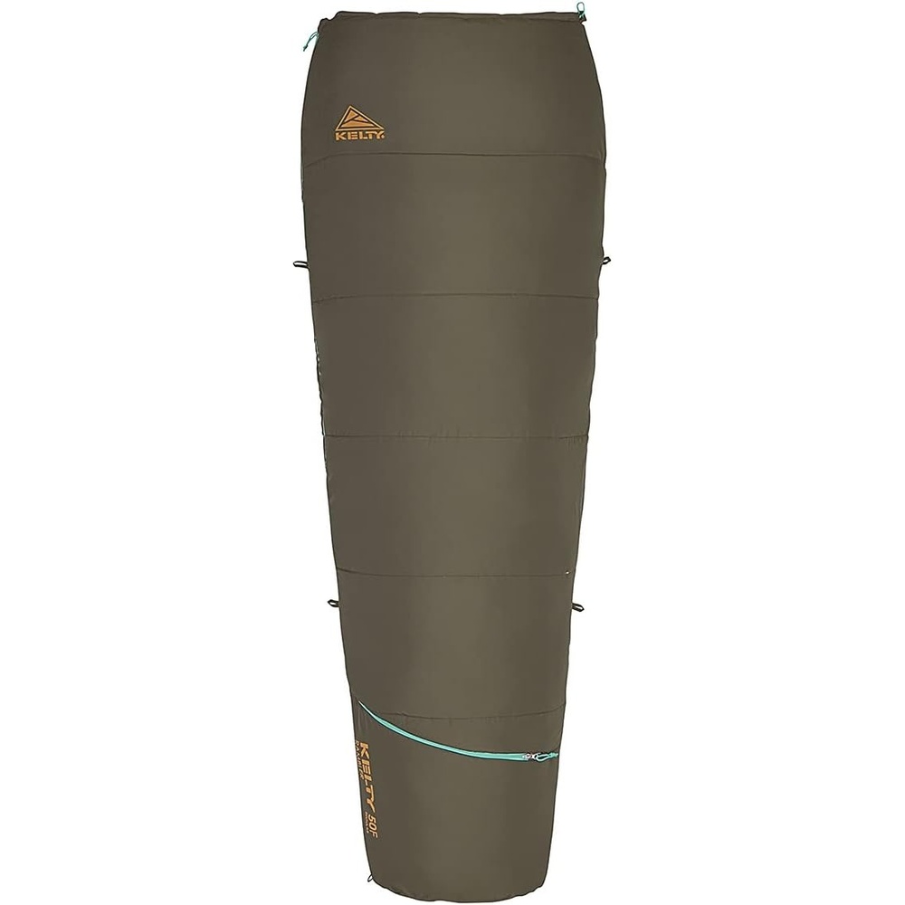 image:imageKelty Rambler 50 Degree Synthetic CloudLoft Insulated Sleeping Bag Unzips Completely to A Blanket AntiSnag Zipper amp MorePeat Green