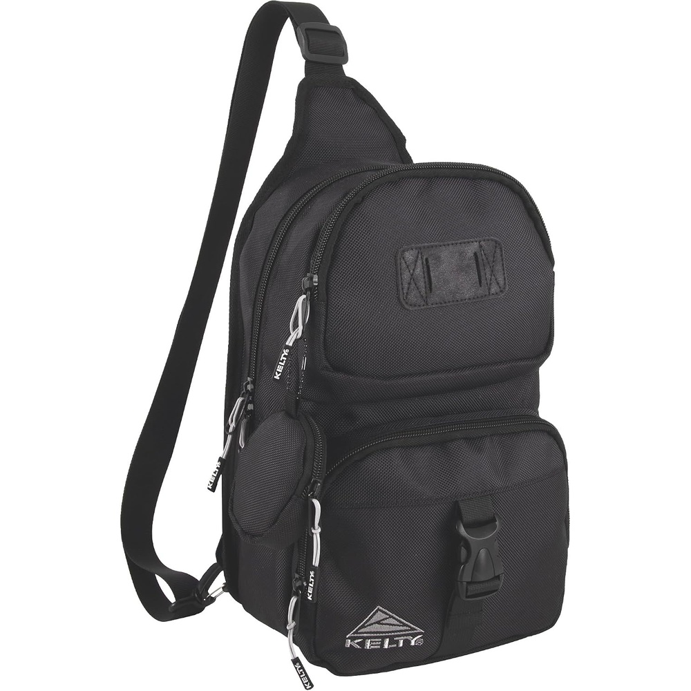 image:imageKelty Sling Crossbody Messenger Shoulder Backpack 825 Liter Capacity with Detachable Keychain Coin PouchBlack With Buckle