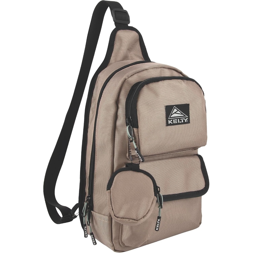 image:imageKelty Sling Crossbody Messenger Shoulder Backpack 825 Liter Capacity with Detachable Keychain Coin PouchKhaki Black