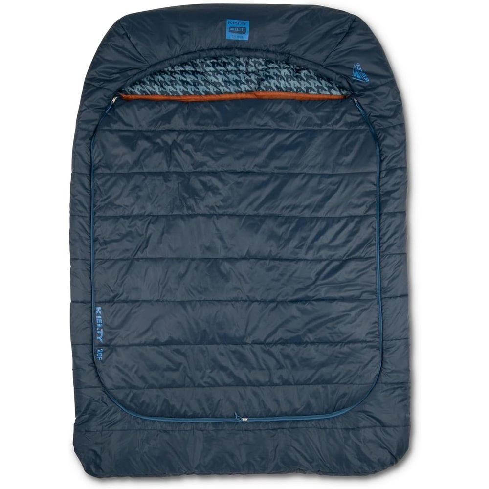 image:imageKelty TruComfort Doublewide 20 Degree Sleeping Bag  Two Person Synthetic Camping Sleeping Bag for Couples amp Family Camping  Wider Than a Queen Sized Bed Removable Top Layer 2 Builtin Blankets Oversized Hood Recycled Fabrics and Synthetic FillPageant Blue
