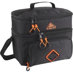 Kelty Adult Insulated Lunch Bag, Leakproof 12 Can (12 Liter) Capacity with Top Carry Handle, Adjustable Shoulder Strap, Zippered Compartments, Sport Detailing(Black)