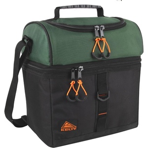 Kelty Adult Insulated Lunch Bag, Leakproof 24 Can (18 Liter) Capacity with Top Rubber Grip Carry Handle, Adjustable Shoulder Strap, Zippered Compartment(Green & Black)