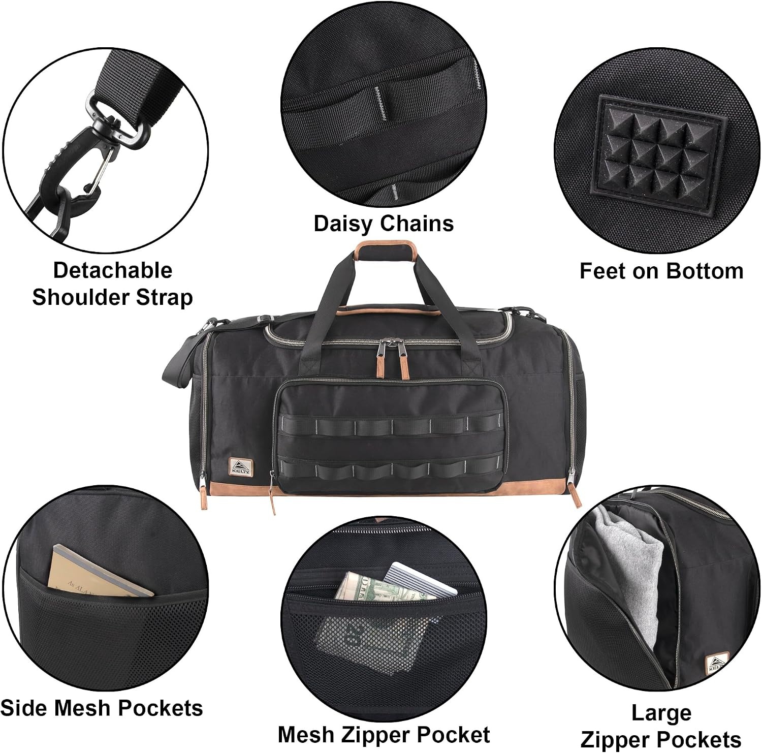 image:imageKelty 28 Inch 78 Liter Extra Large Capacity Sports Travel Duffel Bag Pockets with Shoulder Strap Top Carry HandleBlack