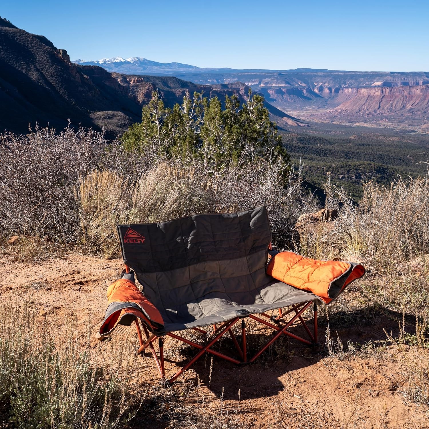 image:imageKelty Low Loveseat Nest 2P Camp Chair Removable Blankets Dark ShadowDark Shadow