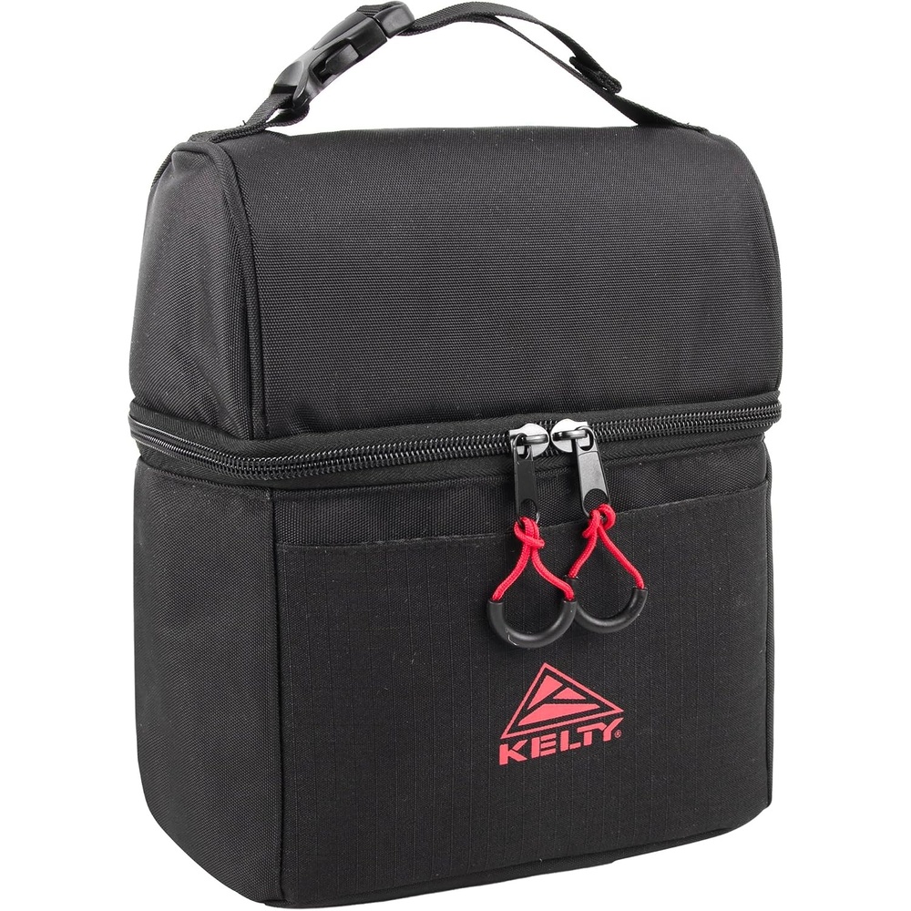 image:imageKelty Adult Insulated Lunch Bag Leakproof 9 Can 8 Liter Capacity with Top Buckle Carry Handle Mesh Zippered Pocket Front Slip PocketBlack